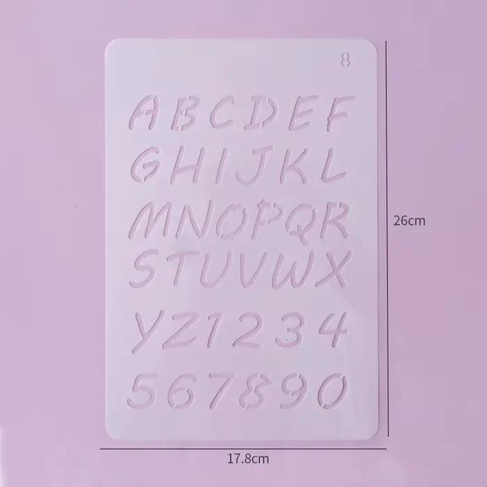 FAIS DU-Modèles de décoration de gâteau alphabet réutilisables, galets de gâteau de lettre, moule de