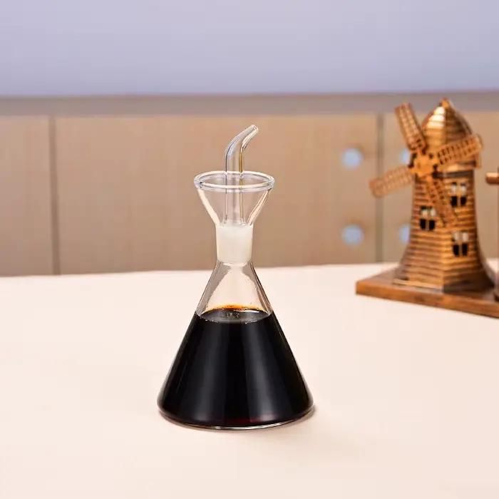 Bouteille d'huile en verre Transparent, équipement de stockage, vinaigre, Sauce soja, bouteille de c
