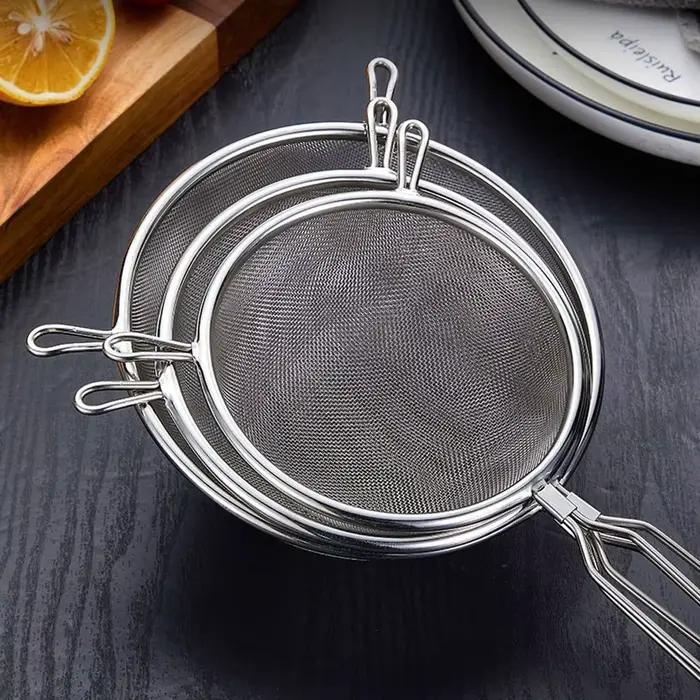 Filtre à Farine en Acier Inoxydable, Filtre à Lait de Soja, Cuillère de Cuisson, Double Oreille, Sna
