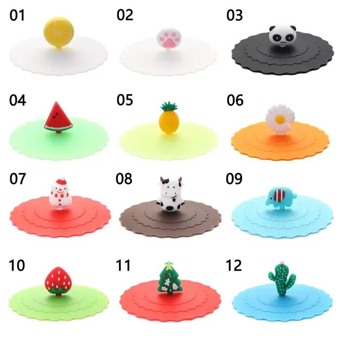 Couvercle de Tasse en Silicone, Résistant à la Chaleur, Scellé, Anti-Poussière, à Ventouse, 10 Pièce