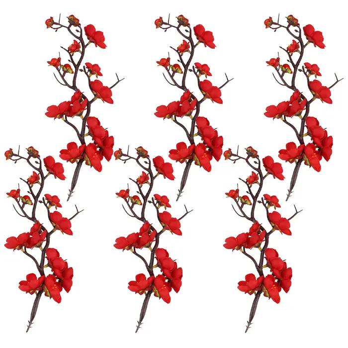 Pics à gâteaux en fleurs de prunier, 6 pièces, décorations de fleurs, fournitures de décoration de C