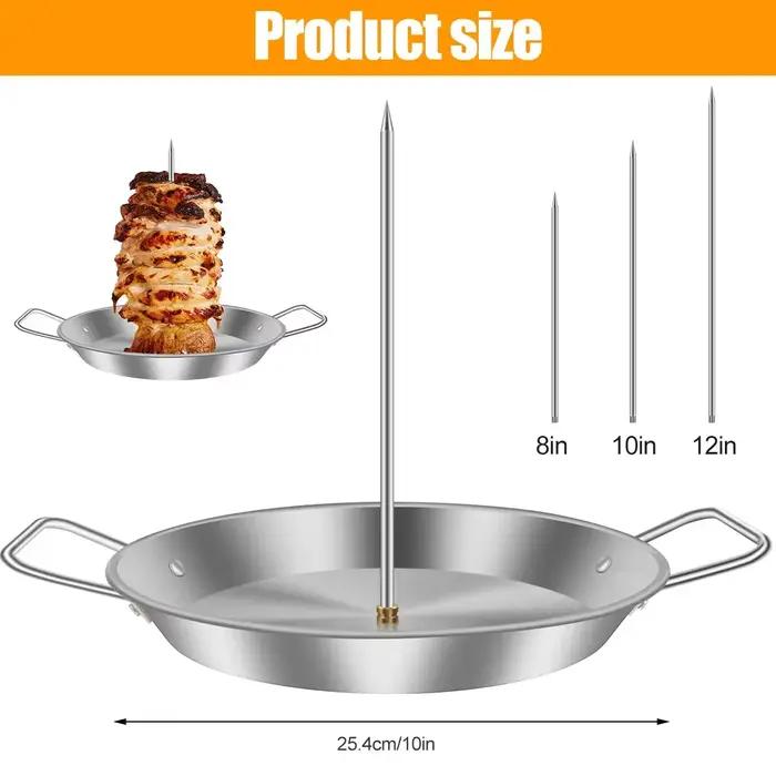 Brochette de viande verticale pour Barbecue, en acier inoxydable, pour rôtir la viande, pointes brés