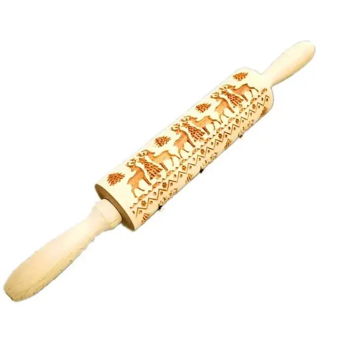Outil de pâtisserie de cuisson gravé à motif Vintage, pâte à Fondant, accessoires de noël, rouleau à