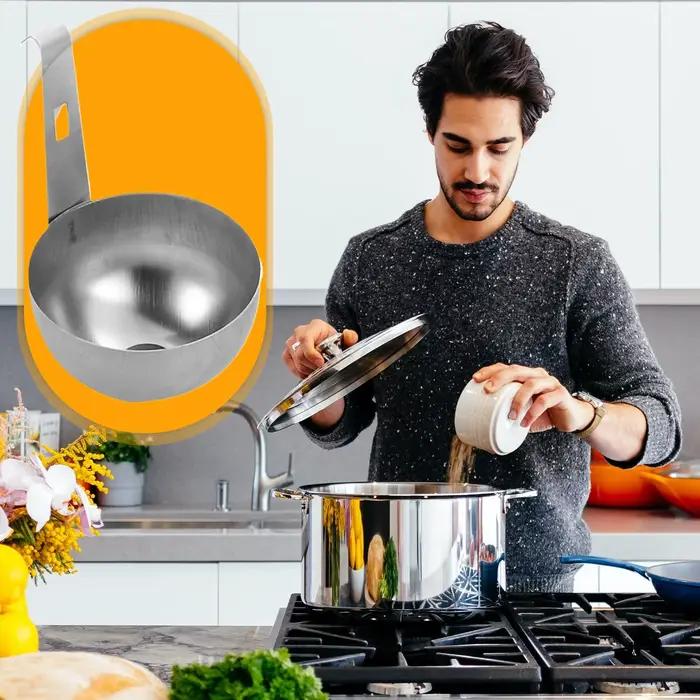 Moule à œufs pochés en acier inoxydable, poêle antiadhésive pour œufs pochés, cuiseur vapeur rond an