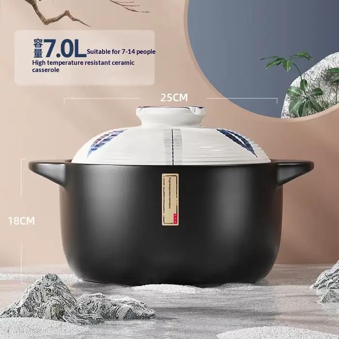 Stock Pots Pot en argile céramique cuisinière à gaz sûr Durable résistant à la chaleur Casserole ant