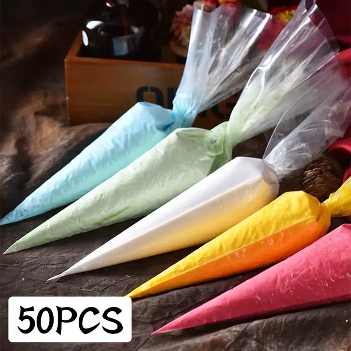 Sacs à pâtisserie épais, 50 pièces, sac de décoration de crème de gâteau, glaçage de Cupcake, Fondan