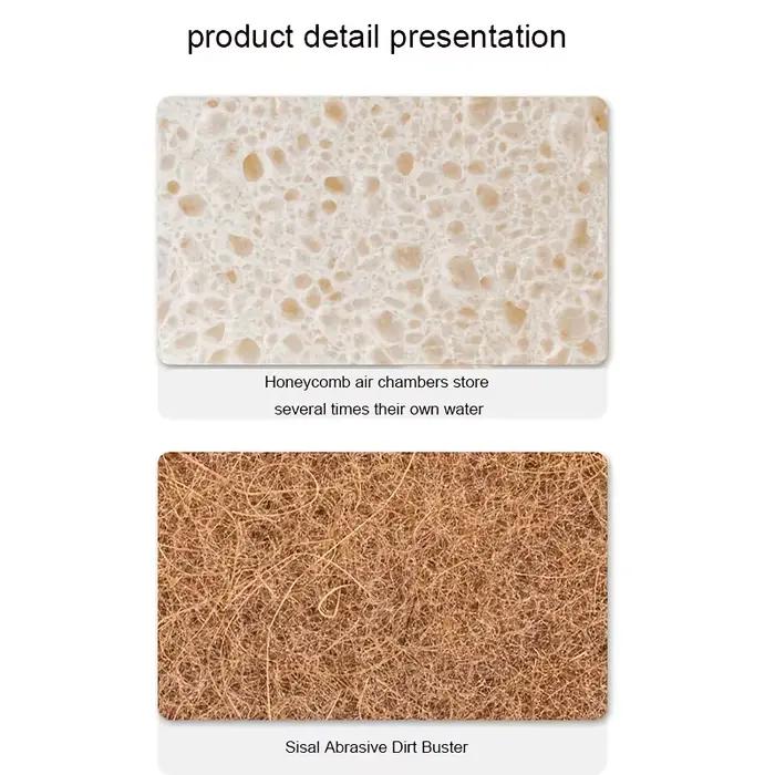 Éponge à vaisselle en pâte de bois naturelle, éponge sans rayures, facile à enlever les taches et la