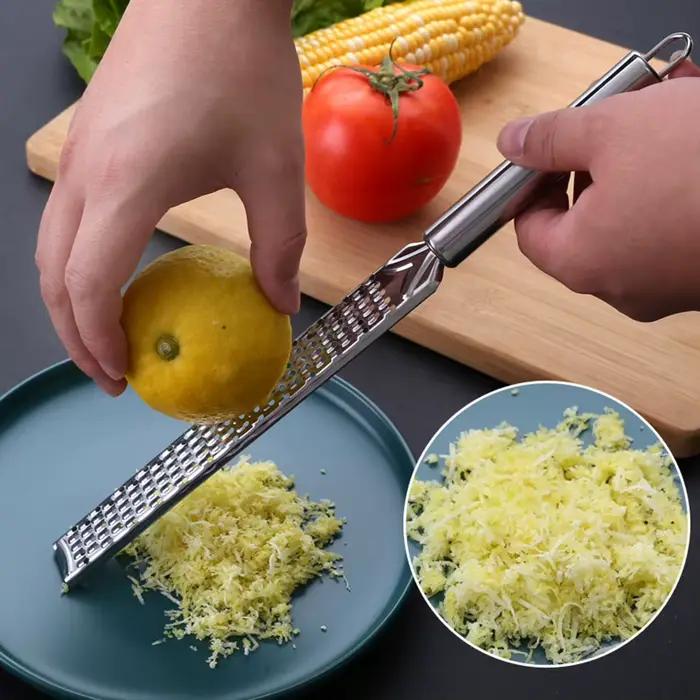 Râpe de cuisine en acier inoxydable, 20cm, éplucheur de citron, agrumes, gingembre, ail, Long râpe à