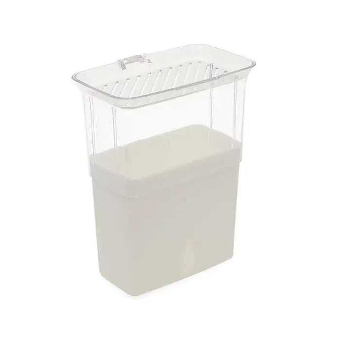 Récipient pratique en plastique pour herbes fraîches, grande capacité, hermétique, avec couvercle, a