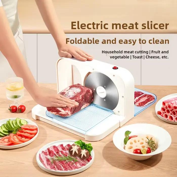 Trancheuse électrique de viande congelée, coupe-aliments domestique pliable multifonctionnel pour bœ