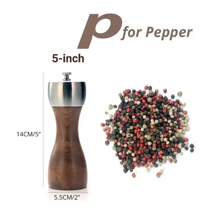 Moulin à poivre en hêtre Leeseph Premium, moulin à sel et à poivre – Rotor de précision en acier au