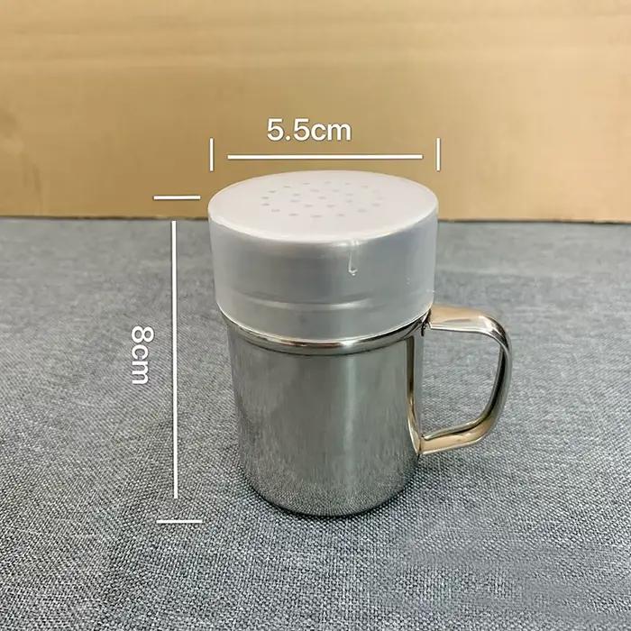 Bouteille de Sel et Sucre avec Poignée, Gadgets de Cuisine Polyvalents en Acier Inoxydable, Pot d'As