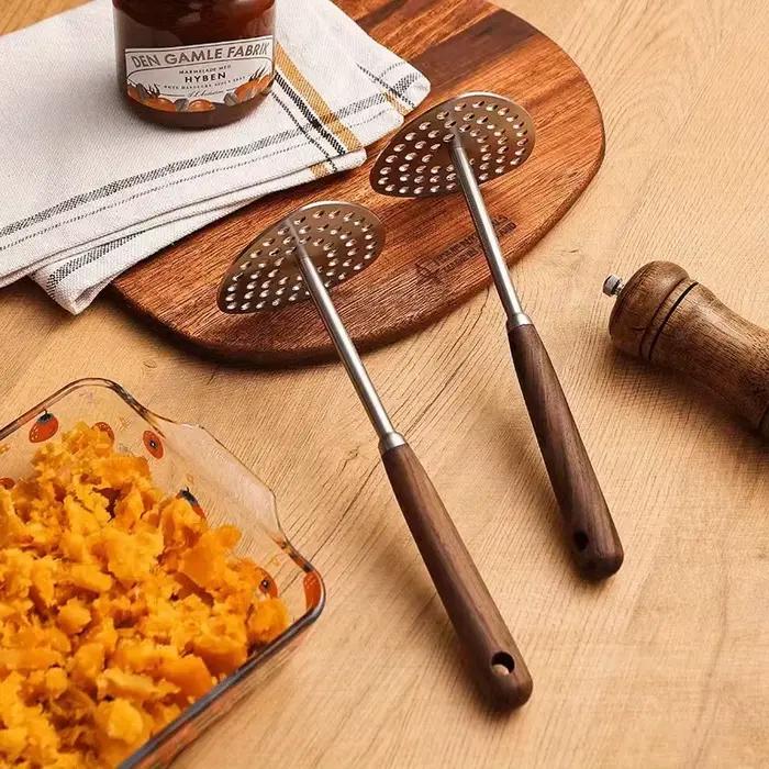 Presse-purée en acier inoxydable avec plateau à mailles fines, outil de cuisine robuste pour purée d