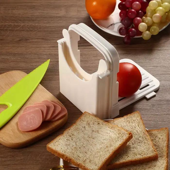 JXSLICER-Machine à trancher le pain de toast réglable, outils pliables en plastique, guide de coupe