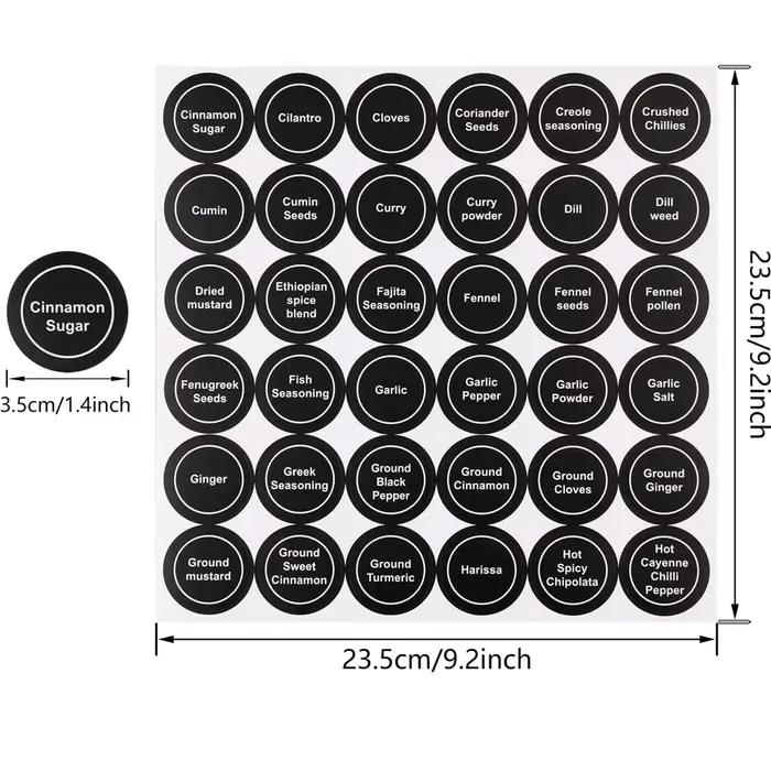 180 pièces autocollants d'épices pot de cuisine étiquette de bouteille d'épices étiquette de cuisine