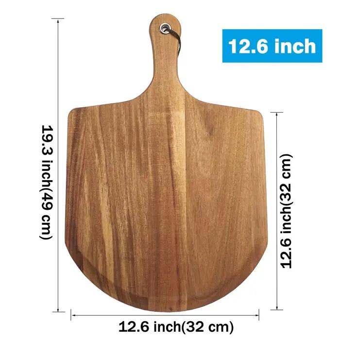 Planche à pizza en bois d'acacia Onilini 12,6/13,4 pouces, planche à découper le pain, planche à déc