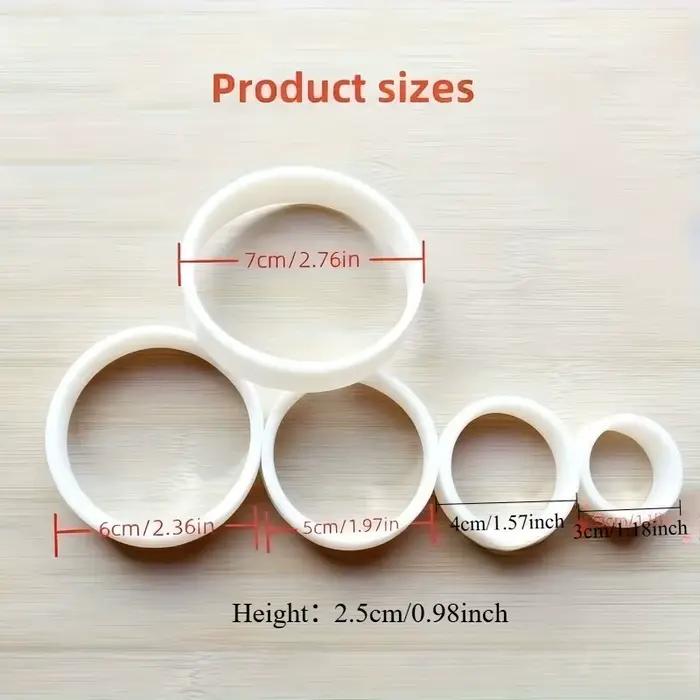Lot de 5 emporte-pièces ronds multi-tailles en plastique pour pâtisserie, idéal pour la cuisine, la