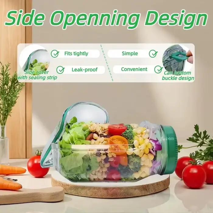 Boîte à salade étanche, boîte de rangement portable pour le petit-déjeuner et les fruits, récipient