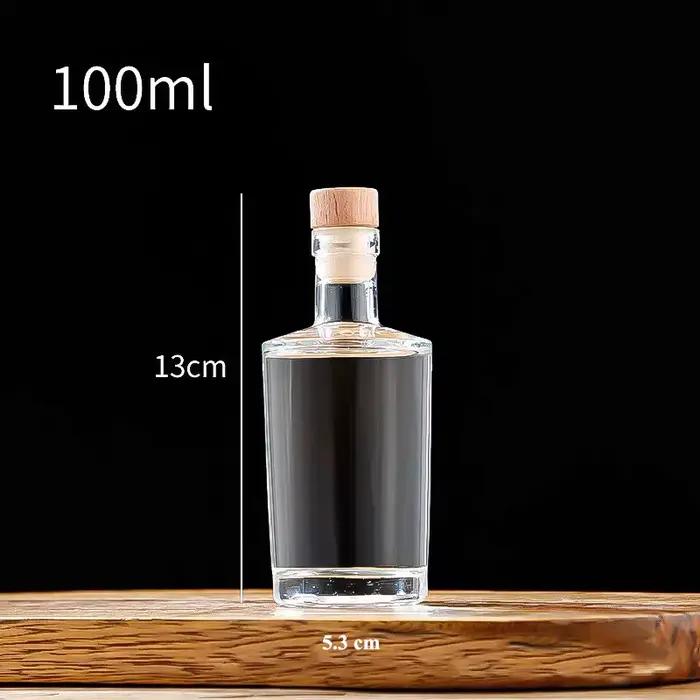 Carafe à whisky de style rond, ustensiles de bar en verre transparent, bouteille d'alcool pour lique