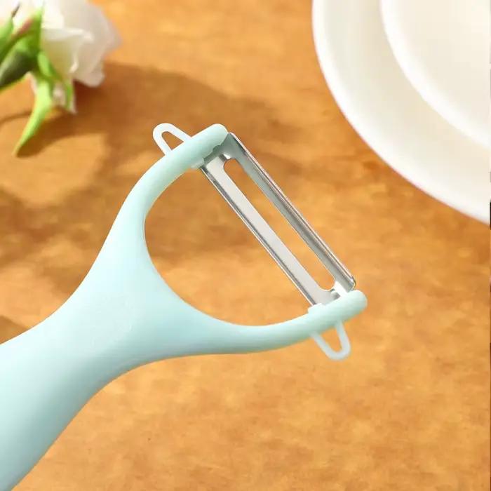 Couteau à éplucher en acier inoxydable, manche nordique en PP, éplucheur de pommes de terre et de lé
