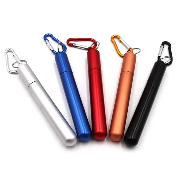 Paille Télescopique Réutilisable en Acier Inoxydable 304, Paille D.lique avec Brosse pour Livres, En