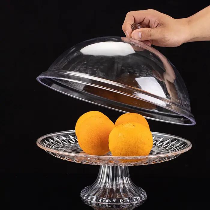 Assiette à Gâteau avec Couvercle Durable, Support à Gâteaux Transparent, Épais, Anti-Poussière, Vert