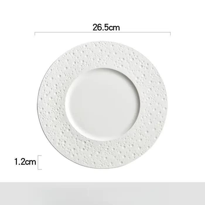 Vaisselle blanche pure assiette à Steak Cuisine occidentale usage domestique pâtes italiennes assiet