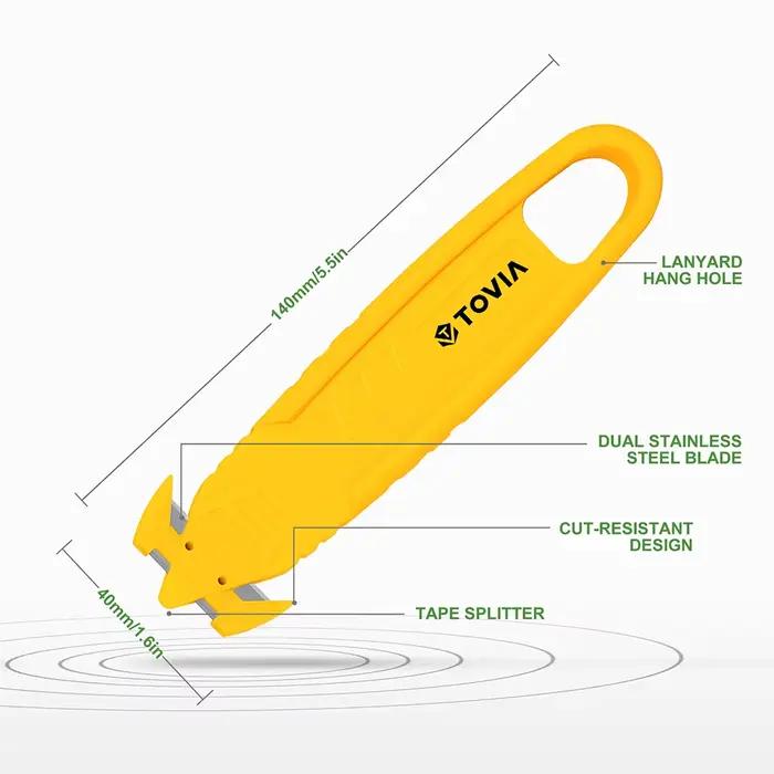 T TOVIA – ouvre-boîte de sécurité, couteau utilitaire de sécurité pour boîte de découpe, paquet de c