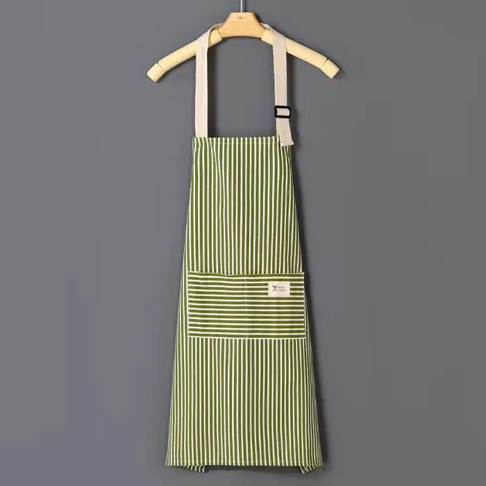 Tablier rayé en lin Cotto avec ceinture fine en coton, salopette à café, accessoires de cuisine, tac