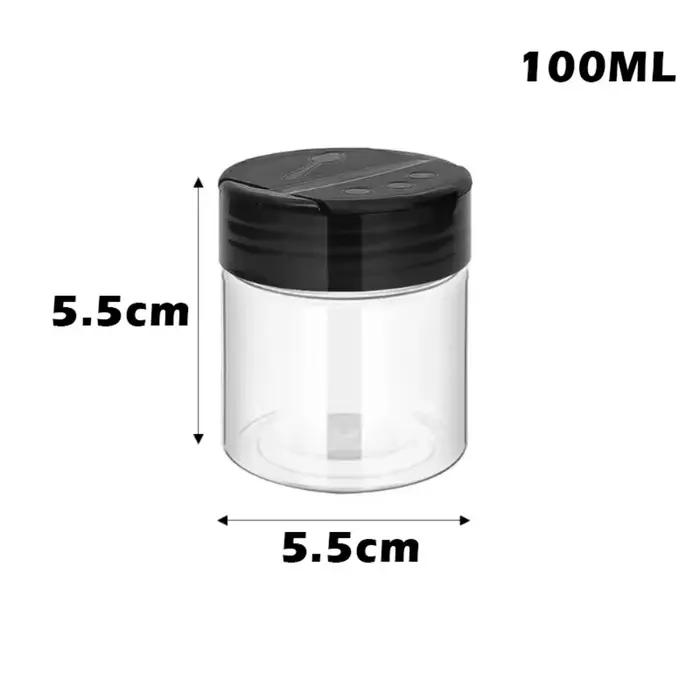 Pot à épices en plastique durable 100/160/250ML, salière portable, poivrière vide pour la cuisine