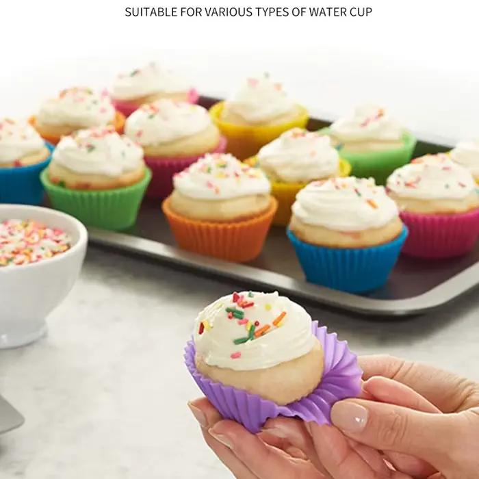 Moule à gâteau rond en Silicone en forme de cœur, 12 pièces/lot, moules de cuisson pour muffins, cup