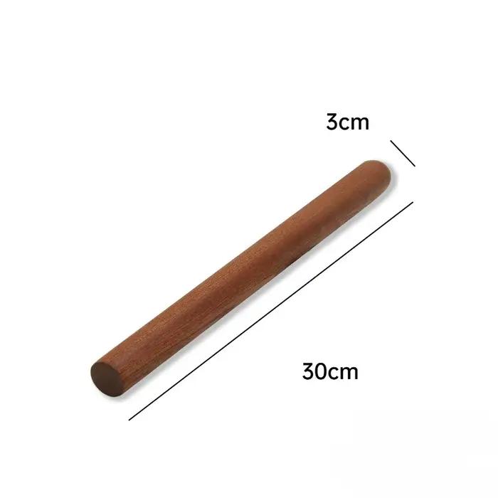 Rouleau à pâtisserie en bois d'ébène massif, grand et extensible, pour la pâte à dumplings, en bois