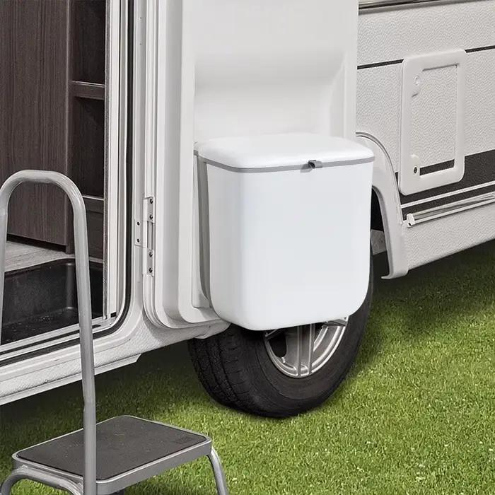 Poubelle pliable pour caravane, camping-car, grande capacité, poubelle suspendue avec couvercle coul