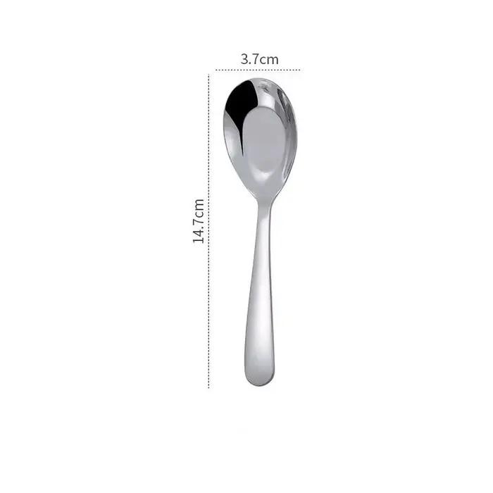 Cuillère à soupe plate en acier inoxydable, couverts de restaurant, vaisselle de table, cuillère à s