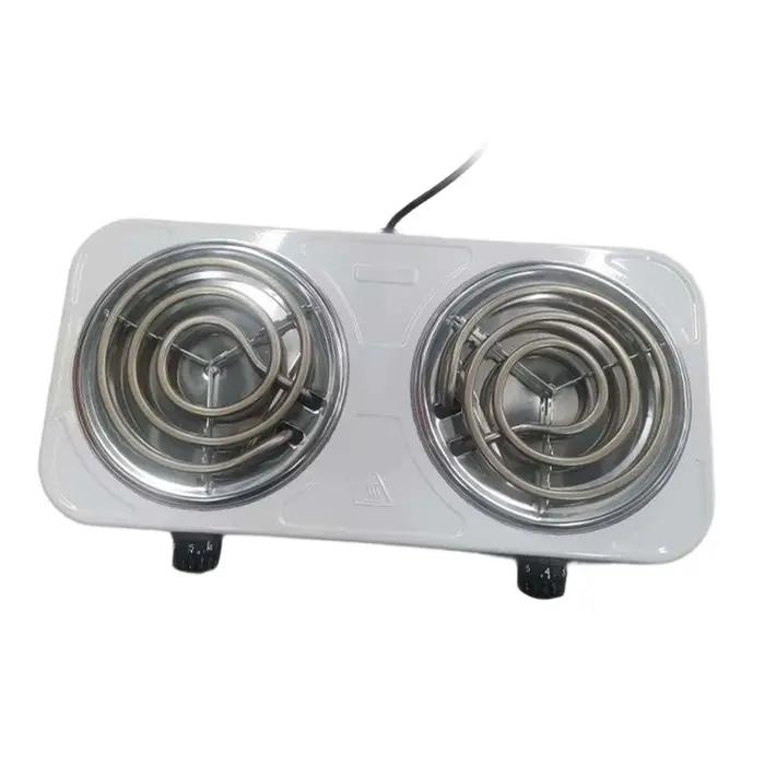 Table de cuisson électrique double brûleur en acier inoxydable avec thermostat, plaque chauffante él