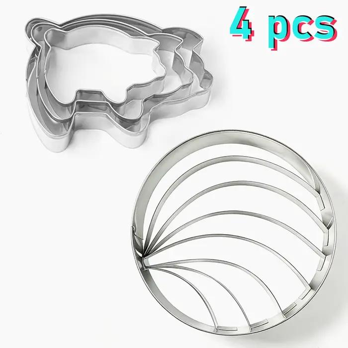 Lot de 4 moules à pain mexicain en acier inoxydable, mignons et pratiques, 3 tailles, emporte-pièces
