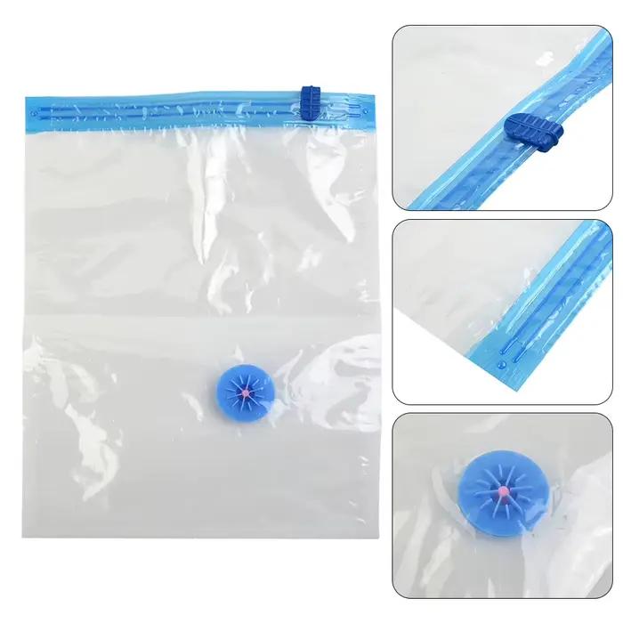 Sacs de rangement sous vide avec Valve, transparents, pliables, compressés, gain de place, sceau de