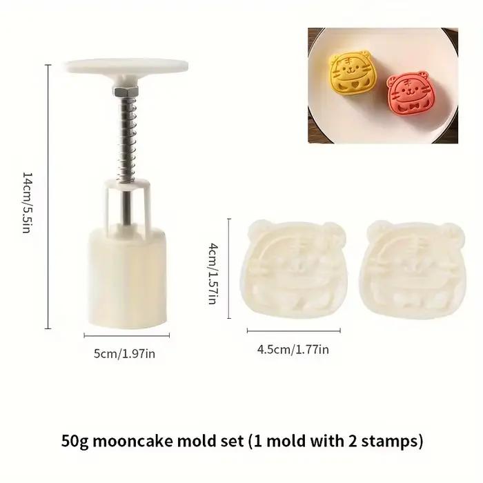 Moule à pâtisserie en forme de tigre mignon, comprenant 1 moule et 2 timbres, tampons à gâteau de lu