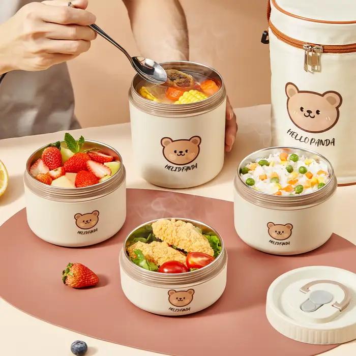 WORTHBUY Boîte à lunch isotherme portable en acier inoxydable 304, récipient alimentaire pour salade