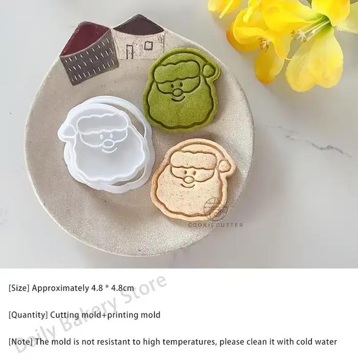 Emporte-pièces de noël, dessin animé, élan, père noël, mots de bénédiction anglaise, moules à biscui