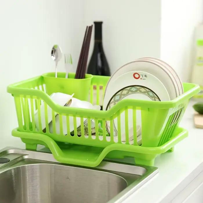 Vaccage de la vaisselle T1 Ustensiles de cuisine avec égouttoir, dessus de seau, vaisselle, assiette