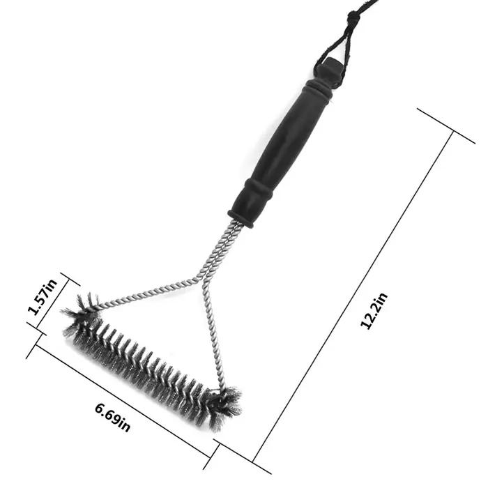 Brosse de nettoyage de gril de Barbecue, poils métalliques en acier inoxydable, brosse de nettoyage