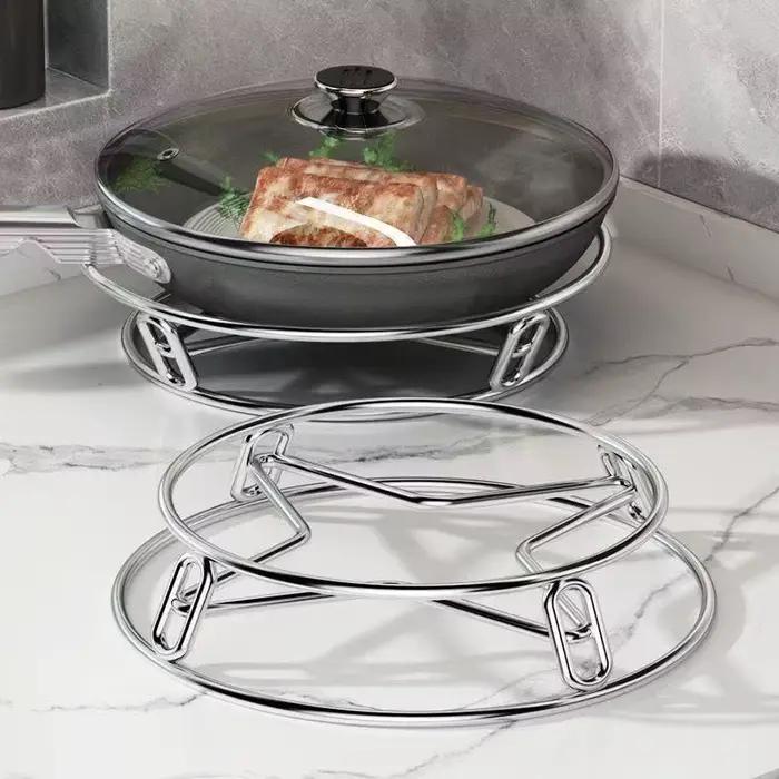 Support de rangement en acier inoxydable pour casseroles, anti-brûlure, isolant thermique, support p