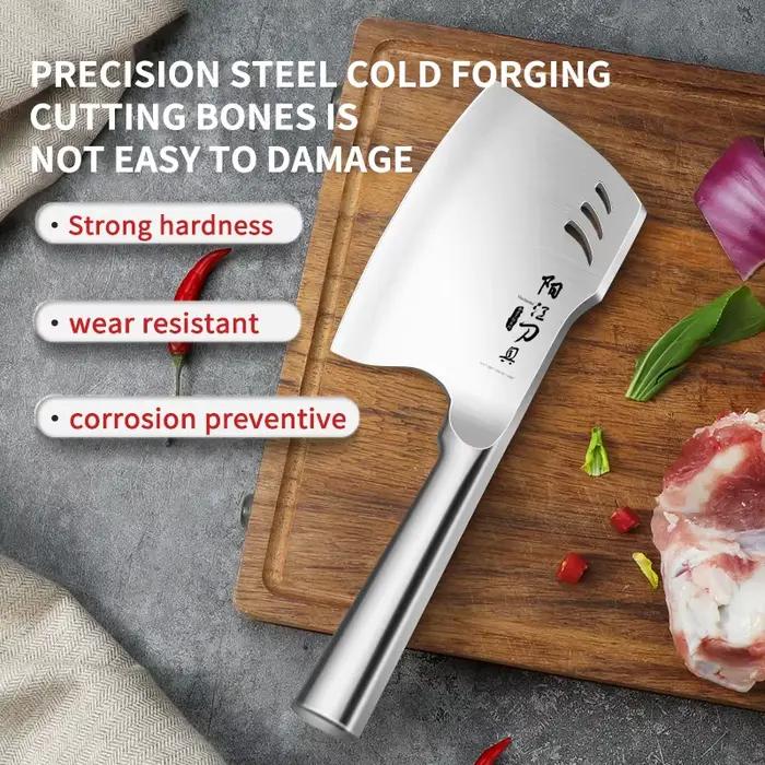 Couteau à hache tout en acier, forgeage en acier inoxydable, outil spécial de broyeur d'os, outil mu