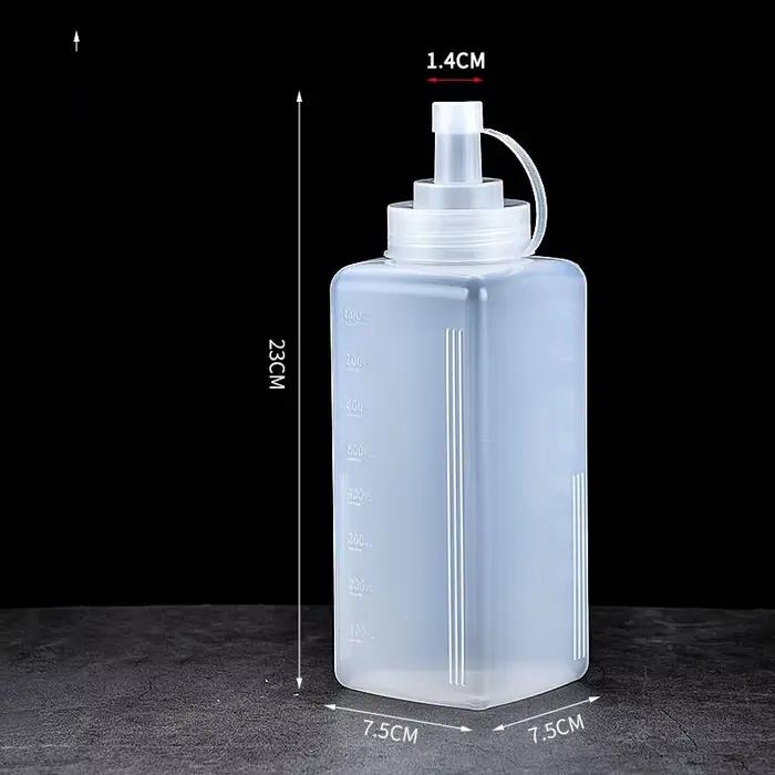 Bouteille à condiments à presser de 450 à 1000ml, avec couvercle, bouteille à presser en plastique,