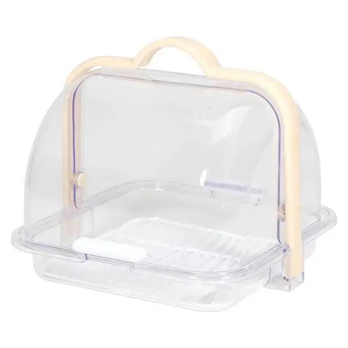 Boîte de rangement de pain à rabat, boîte Portable anti-poussière scellée pour gâteau Dim Sum avec c