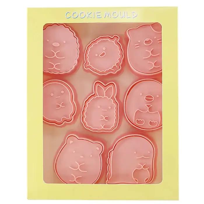 8 pièces/ensemble emporte-pièces en plastique 3D dessin animé mignon pressable Biscuit moule Cookie