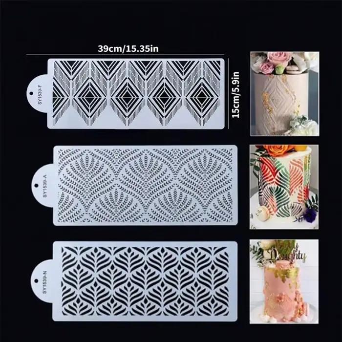 Pochoirs de décoration de gâteau de mariage, modèle de forme de ligne pointillée, outil de moule de