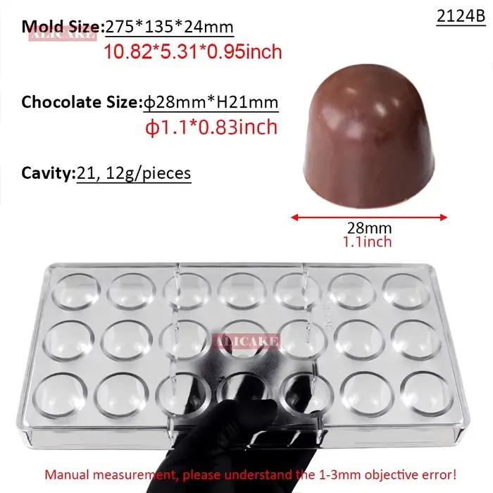 Moule à Chocolat en Polycarbonate de 1.1 Pouces, 12g/Pièces, en Forme de Balle, pour Bonbons, ConfHa