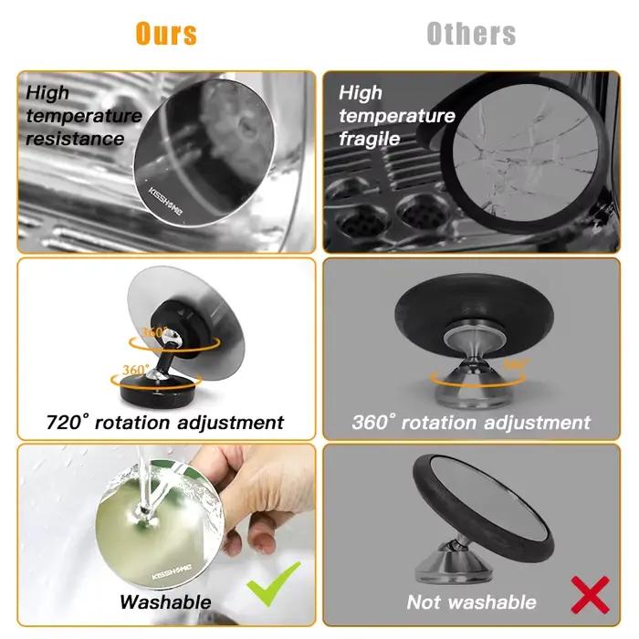 Miroir de tir d'extraction d'espresso, porte-filtre en acier inoxydable, lentille d'observation du d